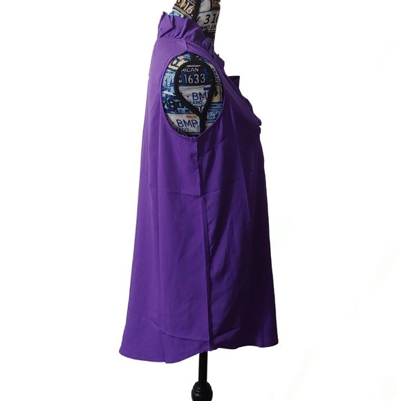 NWT Buckhead Betties Orchid Tank Blouse w Ruffles - Picture 4 of 8